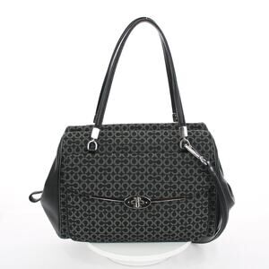 Coach Madison Madeline Black Silver Satchel Bag